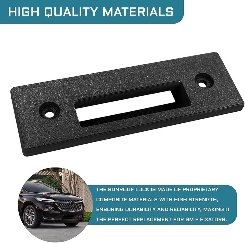 SamWinGear Moonroof Cover Latch Rear Sliding for Chevy Traverse, Buick Enclave, GMC Acadia Rear Moonroof Slider Sunroof Rev 0 F Lock Handles Retainer 84900118 Matte Black Sliding Skylight Hardware Kit - Image 3